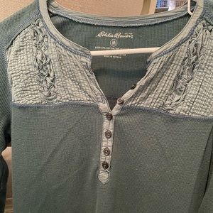 Eddie Bauer teal long sleeve top
